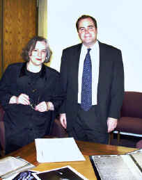 Click for full size photograph: Genevieve Cora Fraser with Dr. John Warner